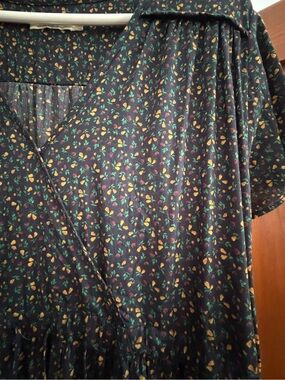 Christy Dawn Black Floral Dress with Yellow & Green Accents